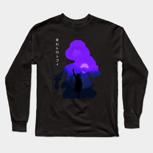 Straw hat in sunset island. Long Sleeve T-Shirt